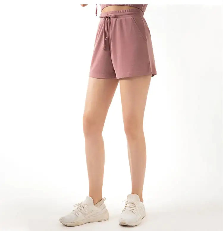Lace Wide Loose Yoga Shorts for Women's Fitness