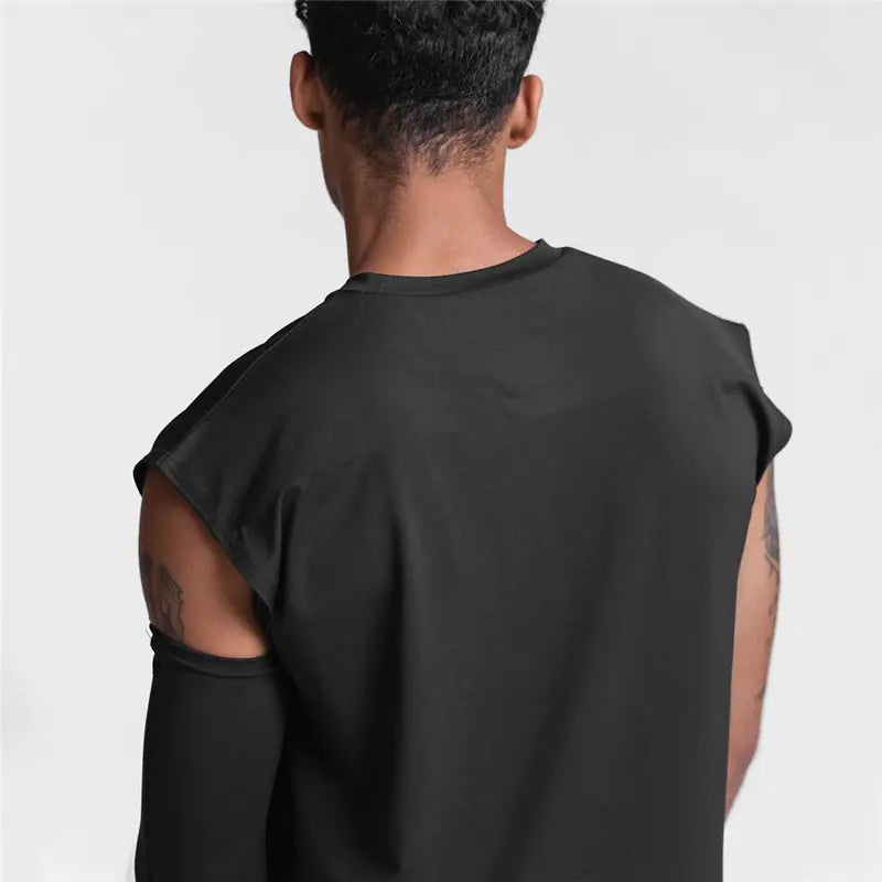 Men's Casual Polyester Vest for Gym & Street Activities