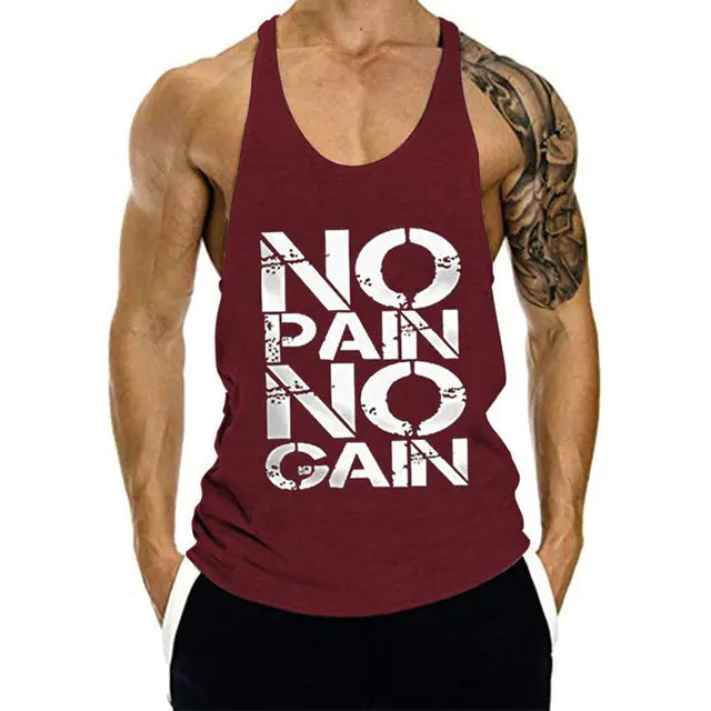 Men's Casual Cotton Vest for Gym and Exercise