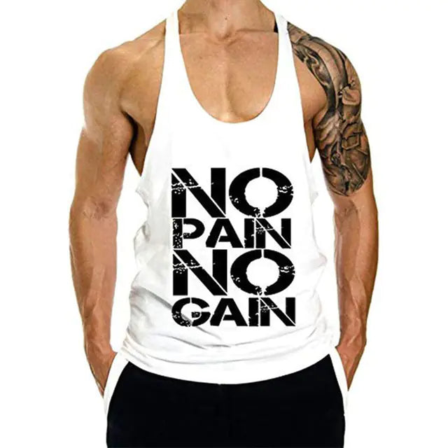 Men's Casual Cotton Vest for Gym and Exercise