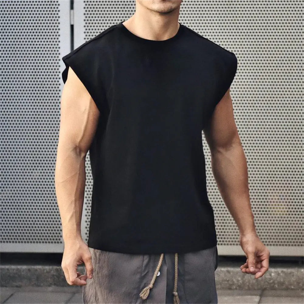 Men's Casual Cotton Gym Vest - Breathable & Sweat-Absorbent